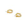 Mini faux pearl twist hoop earrings